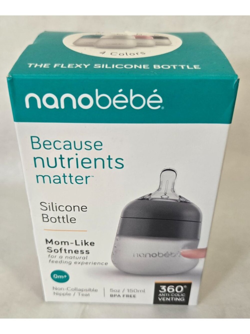 Nanobebe Silicone Baby Bottle Brand New Natural Feel Feeding Comfort 5oz